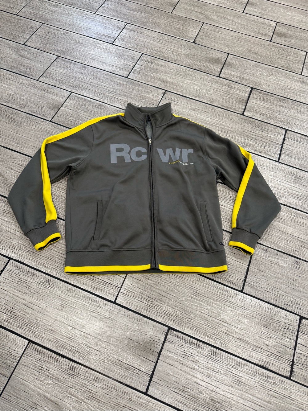 Rocawear Gray Jacket with Yellow Trim - Full Zip Track Style